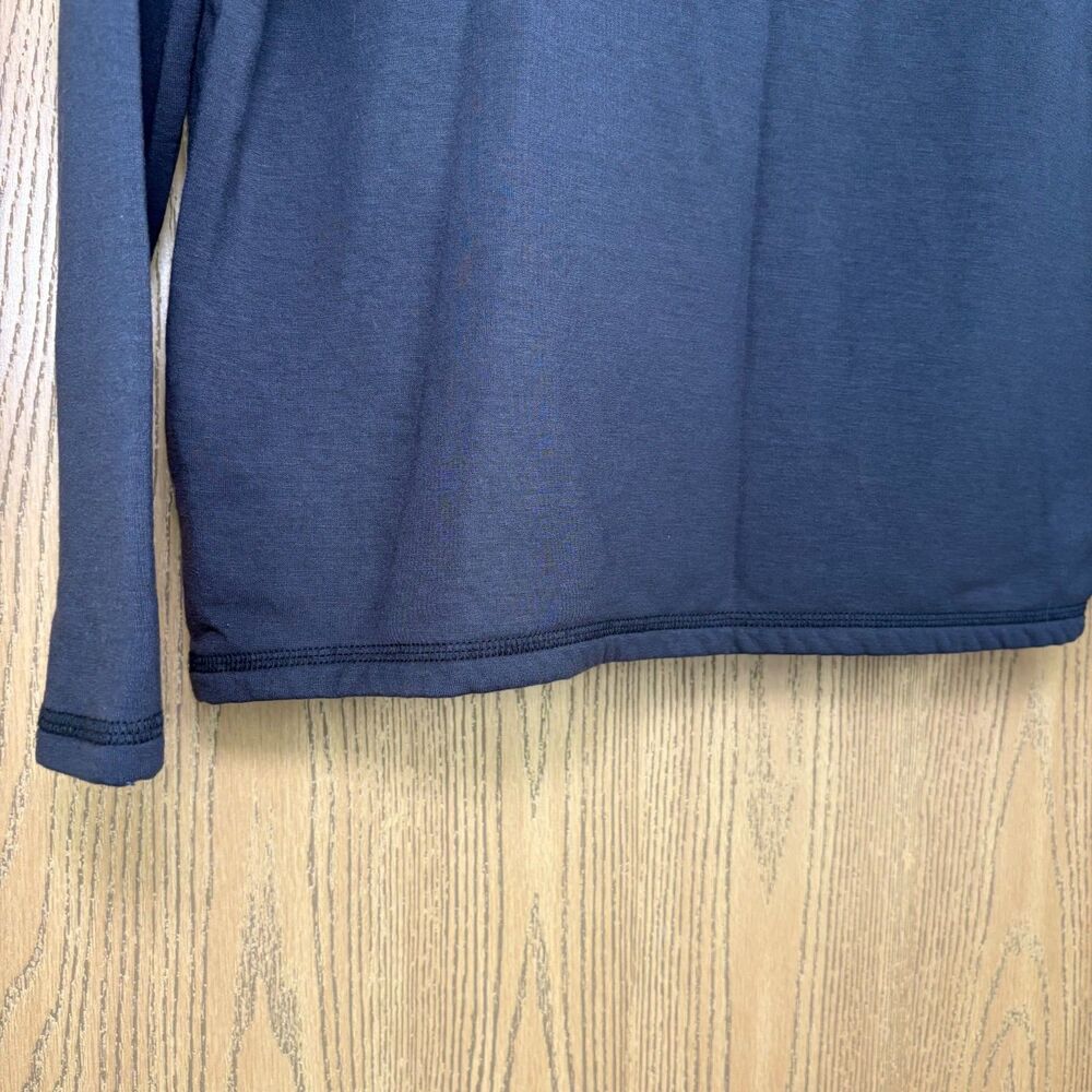 Madewell MWL Superbrushed Contrast-Stitched Easygoing Sweatshirt - Navy - XXS - Picture 8 of 9